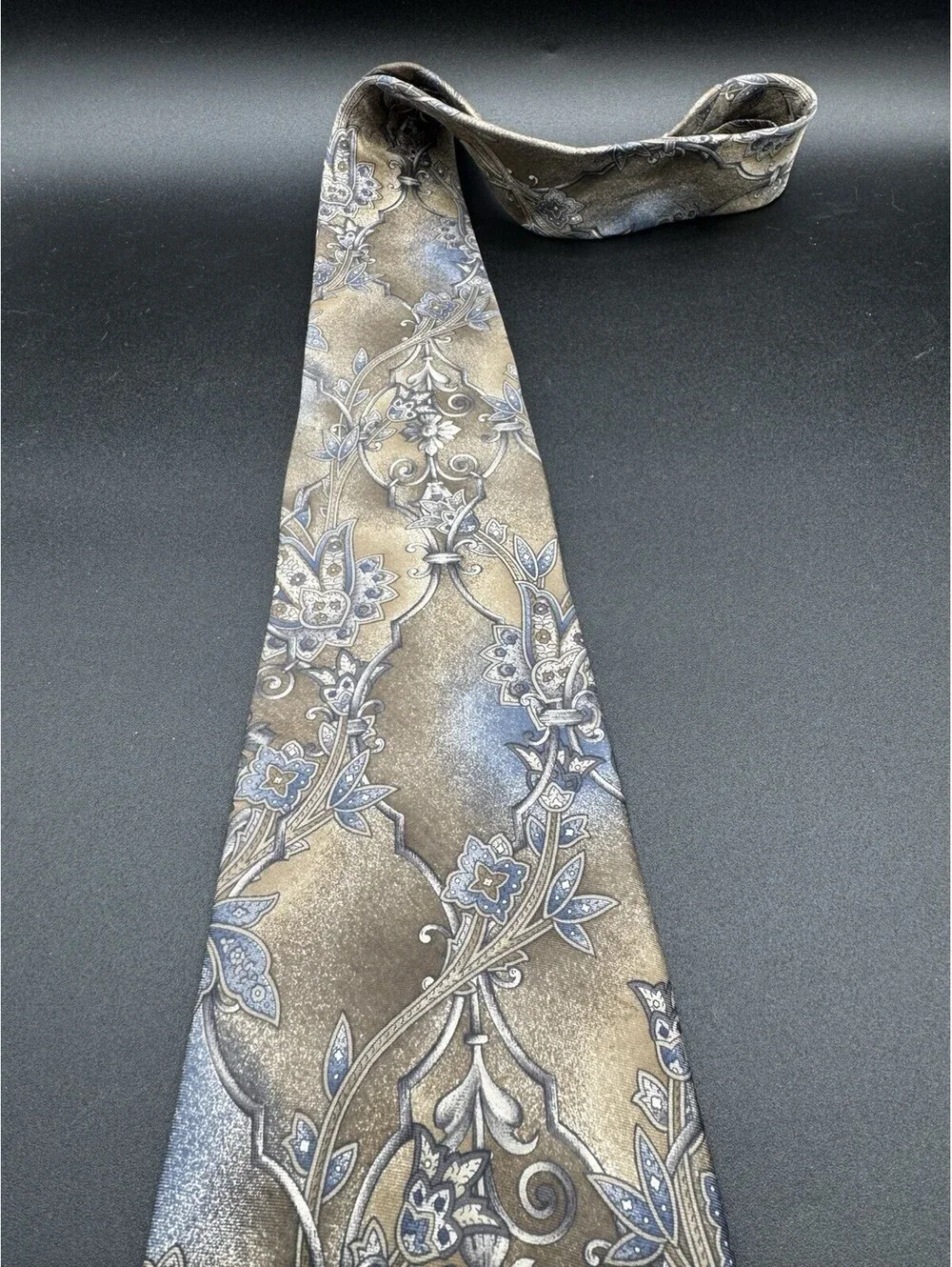 Vintage Henry Grethel Italian Silk Paisley Tie USA 55.5” x 4” Retro School Prep